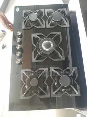 Reena 5 Burner Gas Hob - Black Tempered Glass | Brand New