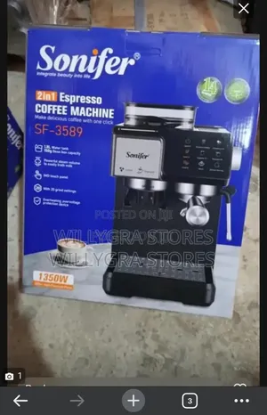 Sonifer 2 in 1 Espresso Coffee Machine With Integrated Coffee Grinder