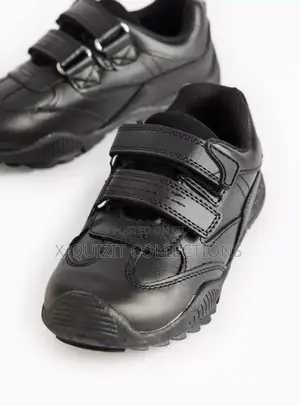 Tu Black Leather Twin Strap Shoes (34)