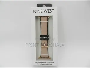 Nine West Women's Saffiano Textured Leather Band for Apple Watch