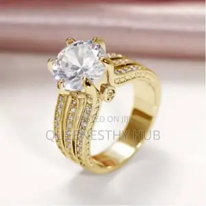Original Gold Luxury Wedding / Engagement Ring T 925 Sterling Silver