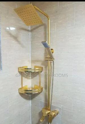 Modern Luxury Gold Rainfall Shower System With Handheld Shower