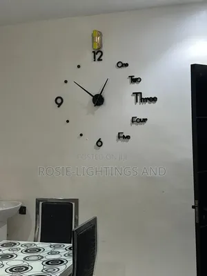 3d Wall Clock (4ft by 4ft)-Black