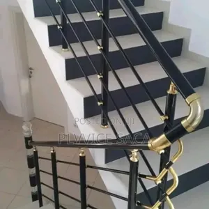 Aluminum Handrail Black and Gold