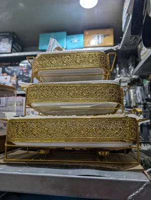 Luxury Gold 3 in 1 Ceramic Serving Dish