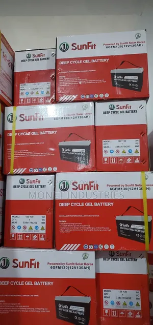130ah Sunfit Gel Deep Cycle Dry Cell Battery