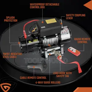 2 Ton Electric Winch 3000lb With 10m Synthetic Rope Wireless Remote