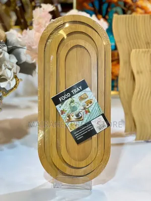 Generic 3-in-1 Natural Bamboo Wooden Serving Tray Set T361