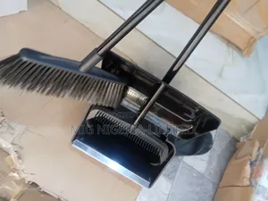 Long Handled Dustpan and Brush Set, Upright Outdoor Dust Pan and Broo