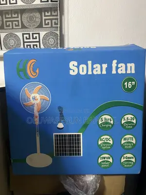 Hc 16 Inch Solar Rechargeable Fan With Solar Panel and Bulb
