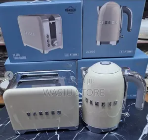 Uakeen Germany 2-Slice Pop-Up Toaster and 2-Liter Electric Kettle Set