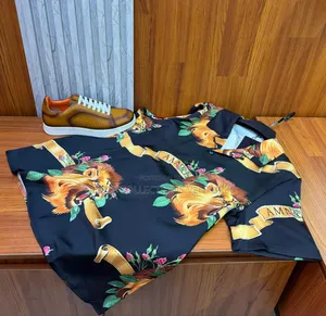 6luxury Update Amiri Black Lion Bowling Silk