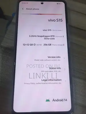 New Vivo S16 256 GB Yellow