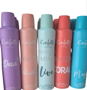 Confetti London Perfumed Deodorant Body Sprays.