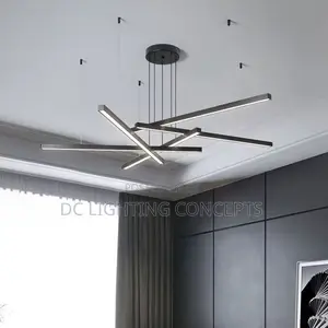 Nordic Aluminum Acrylic Black Led Linear Pendant Light.