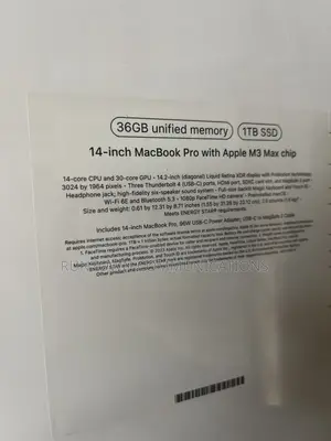 New Laptop Apple MacBook Pro 2023 M3 Max 36GB Apple M3 Max SSD 1T