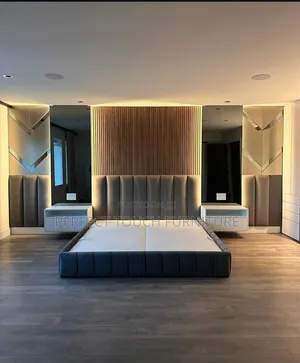 Premium Velvet Upholstered Wingback Bed Frame