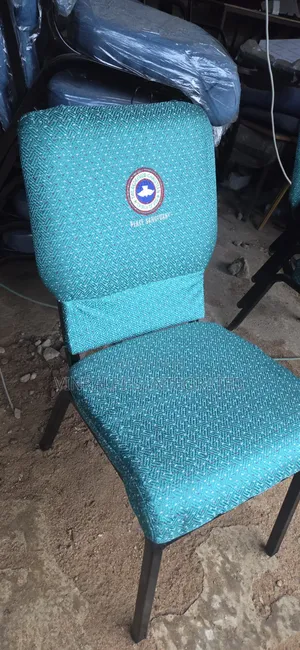 Green Pattern Church Chairs With Logo