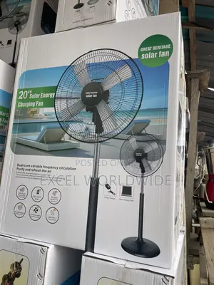 20“ Heritage Solar Rechargeable Fan Wit High Capacity Lithium Battery