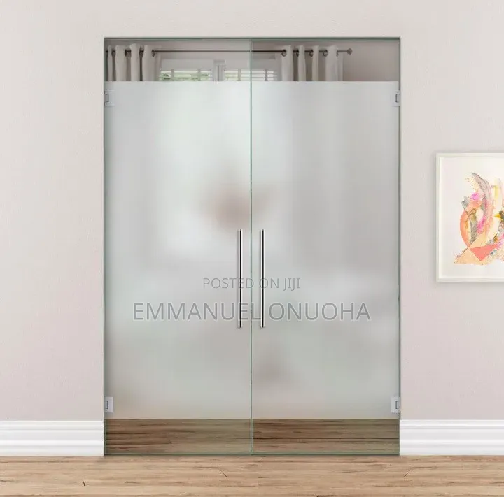 Froasted Glass Double Swing Door