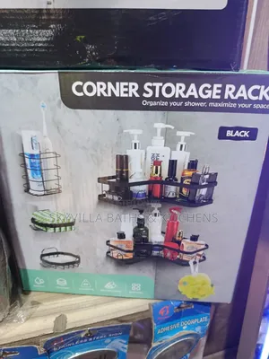 Elevate Your Oasis: Modern Matte Black Corner Organizer