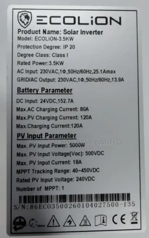 3.5kva__24v BMS Ecolion Hybrid Inverter
