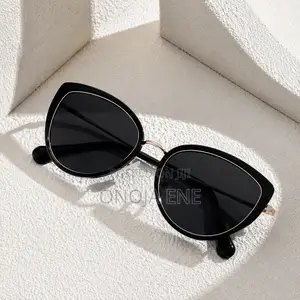 High-End White-Enhancing Olive Cat-Eye Sunglasses