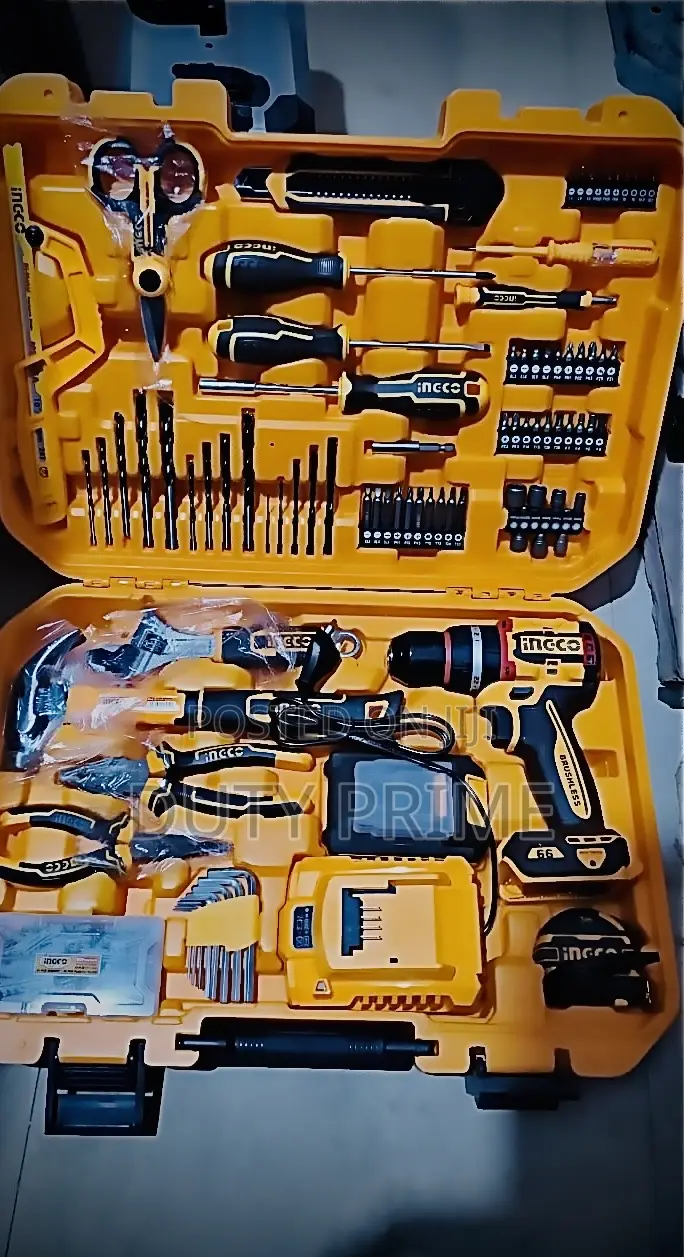 Ingco Brushless Cordless Drill Complete Tool Kit Set
