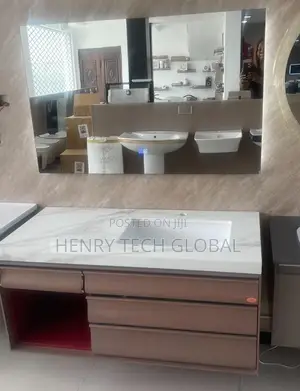 Marble Cabinet Basin With Mirrors
