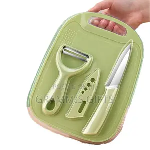 Chopping Board, Scraper and Knife Set