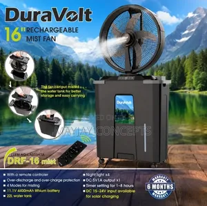 Duravolt 16-Inch Rechargeable Mist Fan