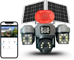 4 Lens Full Hd 4g Sim Solar PTZ Security CCTV Camera With Hieasy App