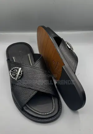 Giampiero Nicola Crisscross Palm Classic Leather Slippers High-quality