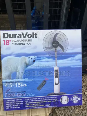 Duravolt 18 Inches Rechargeable Standing Fan