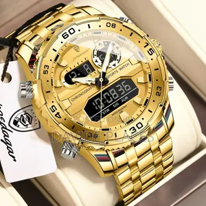 Poedagar Digital and Analogue Time Display, Chain Watch, With Date,Day