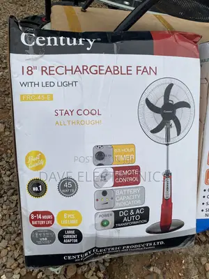 Century 18 Inches Rechargeable Standing Fan