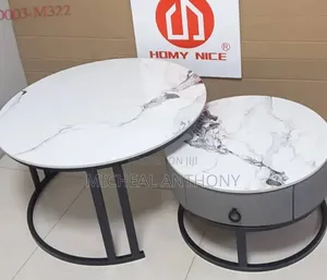New Center Table One Plus 1 Marble Top Very Unique With Black Leg