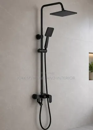 Matte Black Rain Shower Mixer Set