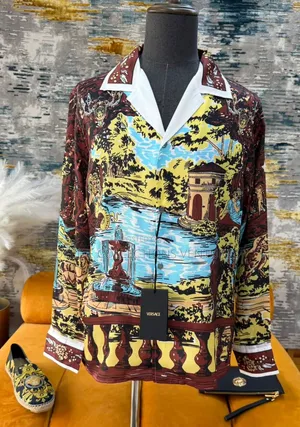 *Original Versace Pure Silk Shirt Available in Store M —— XXL