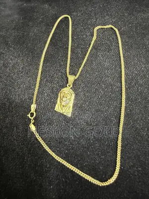 Italy 750 Tested 18karat Gold With Jesus Piece Pendant