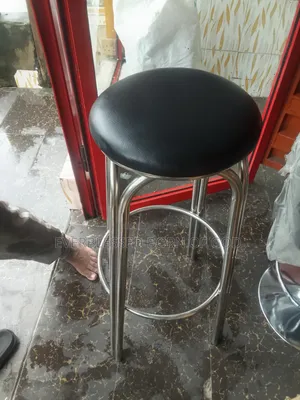High Stool Round Padded Black Seat for Office, Bar, Restaurant Tables