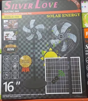 Silver Love 16-Inches Rechargeable Solar Standing /Floor Fan(Remote)