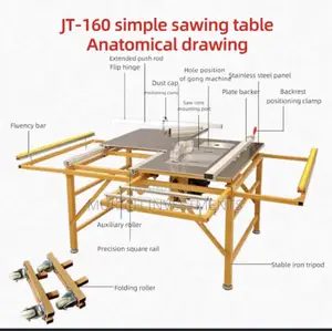Heavy-Duty Movable Table Saw for Woodworking With Saw and Router