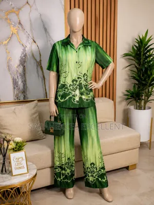 Elegant Green Two-Piece Palazzo Set for Stylish Women