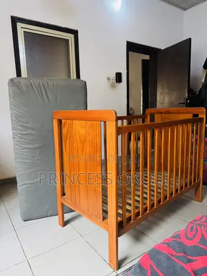 Wooden Baby Cot With Free Mattress