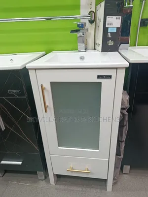 Luxury Compact Bathroom Vanity – Slim White Cabinet Ji