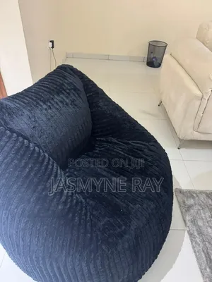 Black 5ft Coudroy Bean Bag Sofa