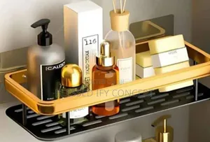 Gold and Black Color Bathroom Racks