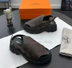 Hermes Quality Luxury Men Genuine Leather Chunky Sole