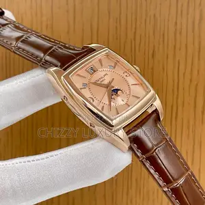 Patek Philippe Quality Luxury Men Genuine Leather Wristwatch